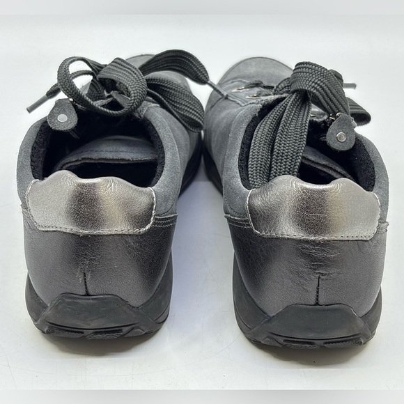 Ara High Soft Lace-Up Sneakers With Side Zipper In Gray & Black Size 7 - Picture 9 of 9